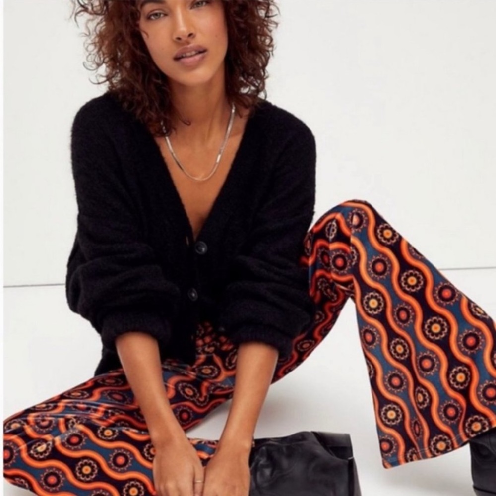 Rare Free People x Flare Street x Barbara Hulanicki Velvet Ophir Pants M New 70s